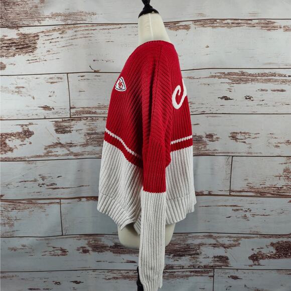 Kansas City Chiefs Sweater Chunky Script Pullover Size XL - Picture 2 of 7